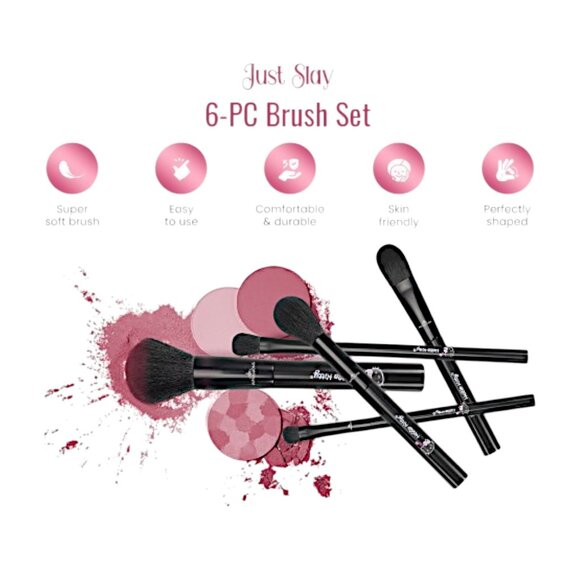 Impressions Vanity Sleek Black Hello Kitty "Just Slay" 6-pc Brush Set - Picture 6 of 6